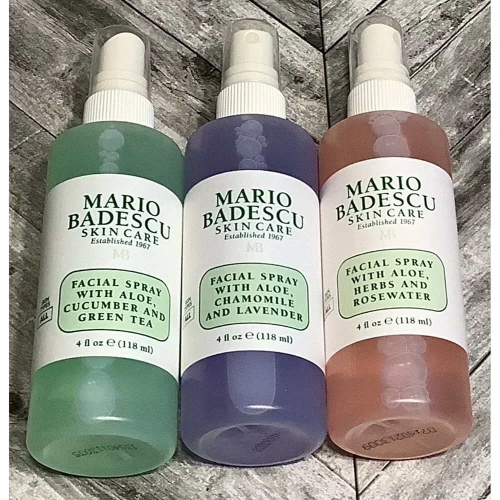 Mario Badescu Spritz Mist Glow 3x Set Facial Spray Hydrating Refreshing Soothing
